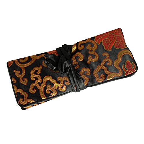 Preisvergleich Produktbild Schmuckrolle, Schmuck Veranstalter, Reiseveranstalter, Faux Seide - Schwarz