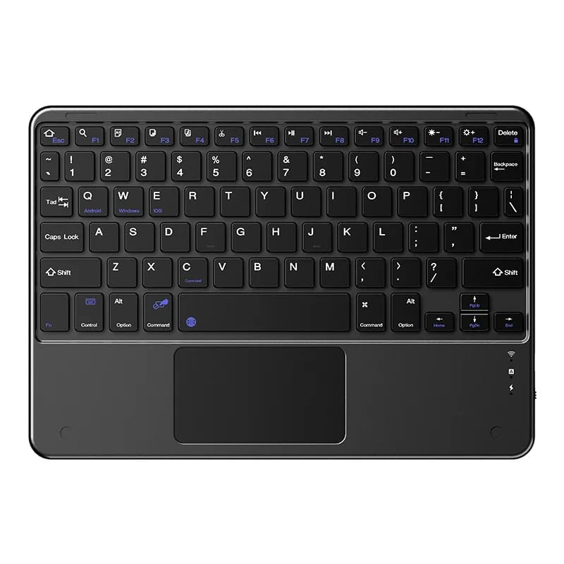 XIKKART Wireless Bluetooth Keyboard with Touchpad, Wireless Multi-Device Keyboard For iPad, Android, Windows & Mac, Rechargeable Portable Keyboard wit