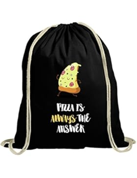 Pizza Nerd natur Turnbeutel mit Pizza Is Always The Answer Motiv von ShirtStreet