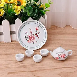 craft expertise miniature tea set for kids ceramic tea party set- Multi color