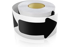 MEITAAT Arrow Floor Stickers Vinyl 5 x 10 cm Self-adhesive Direction Arrows Sign Waterproof Removable 200 Labels per Roll Black
