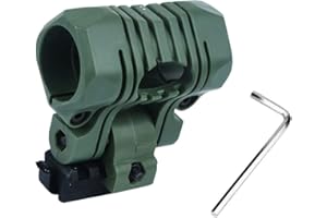 WarmHeartting Accessoires de Casque Airsoft Support de Lampe de Poche pour Casque de 2,5 cm avec Adaptateur Wing-Loc, Clip de Serrage Tactique pour Casque Fast Mich Rail Arc Cinq rotations d'angle