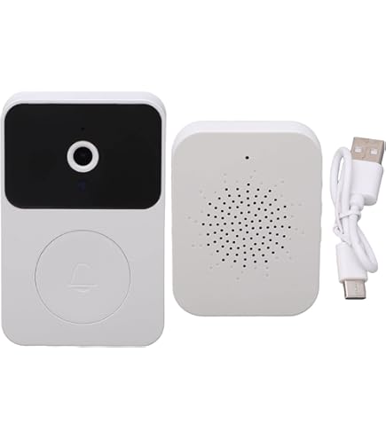 Video-deurbelcamera, 1080P Deurbel Draadloos met 2-weg Gesprek, PIR-bewegingsdetectie, Ingebouwde 4000mAh-batterij