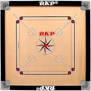 RKP Carrom Board 32 Inch High Gloss Finish with Free Coins, Striker and Powder (Large, 32 Inch)