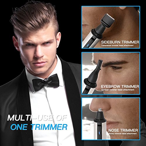 HLYOON 3-in-1 Nasenhaarschneider wasserdichter Edelstahlnasenhaarschneider, männliche Pflegewerkzeuge - 3