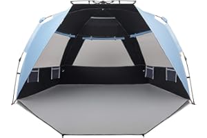 Easthills Outdoors Instant Shader Dark Shelter Pop Up Beach Tent Sun Shelter with UPF 50+ UV Protection for Kids & Family Sky Blue