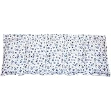 Körnerkissen Wärmekissen Füllung wählbar aus Kirsch, Raps, Leinsaat, Traubenkerne,Weizen, Roggen oder Dinkel Blümchen blau grau 50x20cm