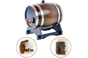 RAINBOW_ROAD Dispensador de barril de whisky de 5 litros, decantador de barril de vino de madera de roble para mesa de servir, decoración del hogar, almacenamiento de licores, licores, whisky (marrón)