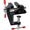 Mesee Universal Mini Table Bench Vice Small Walnut Clamps Workbench Carving Drill Press Clamping Vise for Jewelry Nuclear Watch Repairing DIY Craft Sculpture Clip On Tool - Black