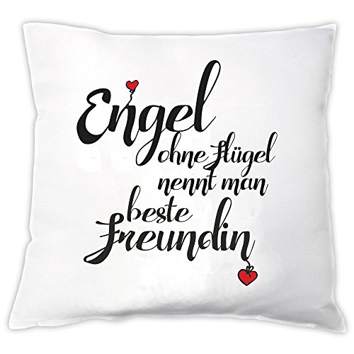Kissen "Engel ohne Flügel nennt man beste Freundin", Zierkissen, Dekokissen, Geschenkidee, Geburtstag, beste Freundin, Weihnachten