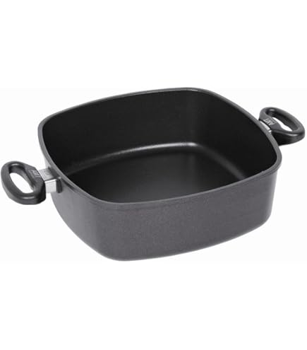 AMT Gastroguss Braadpan 24 cm , 10 cm hoog, niet geschikt voor inductie, Lotan® antiaanbaklaag, gietijzeren pan (gegoten aluminium), AMZN-1024