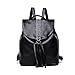 Produktbild G7N3 Rucksack PU Leder Wasserdichte Casual Vintage für Outdoor Camping Außflug Sports Universität Schultasche Schulrucksack Damen Mädchen Teenager, Schwarz