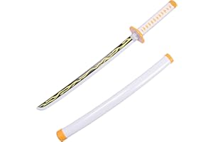 ARUAN Demon Slayer Sword About 41 inches Bamboo Blade for Cosplay Purpose Exquisite Wood Sword Collectibles and Weapon Prop Various Styles Available, Agatsuma Zenitsu