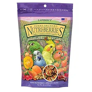 Lafeber's Gourmet Sunny Orchard Nutri-Berries for Cockatiels 10-Ounce Bag