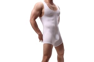 Juflam Herren Modal Baumwolle Einteiliger Bodysuit Wrestling Singlet Athletische Leotard Unterwäsche Gym Sportswear Unterhemd