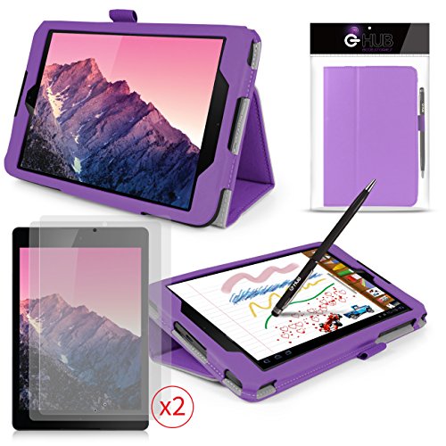 G-HUB® - NEXUS 9 Tablet Case - ETUI avec SUPPORT INTÉGRÉE - HOUSSE en POURPRE - Tablet Stand Case / étui / COUVERTURE avec Couvercle Magnétique et STANDBY CAPTEURS AUTOMATIQUE pour le fonctionnalité de AUTO VEILLE / RÉVEILLEZ - Conçu exclusivement pour Google / HTC NEXUS 9 Tablet / Tablette (Pour versions de 2014 avec écran de 9 pouces - Original Wi-Fi Modèle & 3G LTE Version) - Cadeau BONUS: Le stylet ProPen à partir de G-HUB + 2x Protecteurs d'ecran