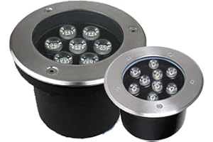 QICBYING Runda landskapsljus - begravda utomhuslampor, infällda IP67 vattentäta LED-lampor, 12 V golvspotar, för vägar, gårdar, trädgårdar och gräsmattor (gul, 3W)