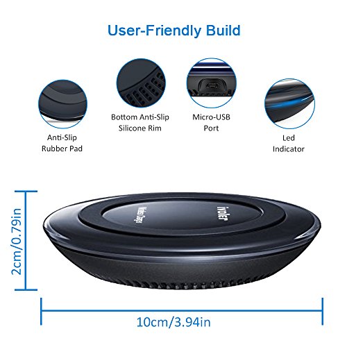 Chargeur Sans Fil iPhone X   8   8 Plus  iVoler Qi Chargeur sans Fil Mini Chargeur    Induction pour iPhone X   8   8 Plus  Samsung Galaxy S9   S9 Plu