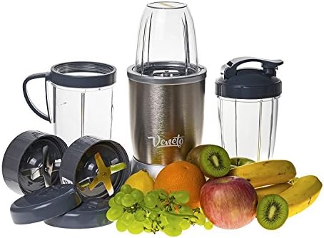 Veneto Kitchen’s™ 900 W Blender 15-Piece Bullet-Shaped Pulverizing System Including Cups And Extra Blades (Gold)