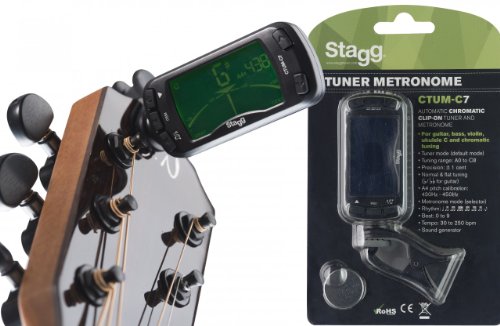 Sintonizador con metrónomo cromatico para guitarra Stagg