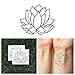 Tattify Simple Lotus Flower Temporary Tattoo - Two Weeks Lotus (Set of 2)