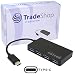 Produktbild Trade-Shop Ultra Slim USB 3.0 4-fach HUB mit USB Typ-C 3.1 Anschluss Kabel für ACER Liquid Jade Primo Alcatel A50 Flash Idol 4 Pro 5S Blackberry DTEK60 KEYone Allview P8 Energy Pro X3 Soul Plus Pro X4 Soul Lite Style Xtreme
