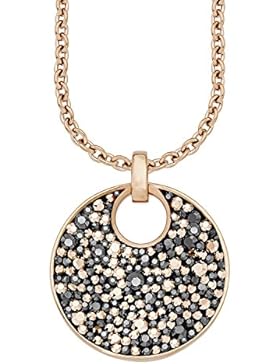 s.Oliver Damen-Kette Anker 72+5 cm verstellbar mit Anhänger Edelstahl Swarovski Kristalle grau silber