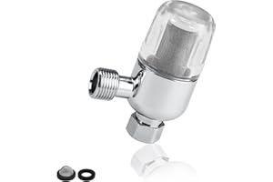 Filtro Reutilizable, GEBAUM Filtro de Agua con Rosca Interna y Externa de 1/2", Filtra Impurezas en el Agua, para Grifos de Cocina, Duchas de Baño, Filtros de Lavandería