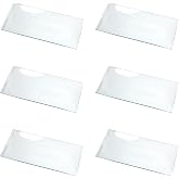 Super Mundo - 6pcs Platos Cristales Rectangulos Transparentes,Para Cocina y Comedor (17x34cm)