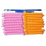 Funmazit Magic Hair Curlers 18Pcs No Heat Magic Hair Curling Reusable Big Curls with Styling Hook for Long Hair (55cm)