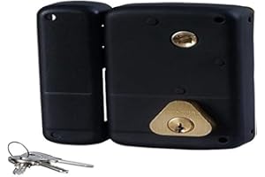 Bricard 1855 Serrure en applique verticale fouillot 2 entrées Cylindre 5 Goupilles Gauche, Noir