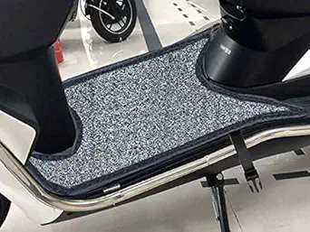 visionrabbit Anti Skid Curly Scooter/Scooty Foot Mats (Grey Black) For TVS jupiter 125 antiskidmat335