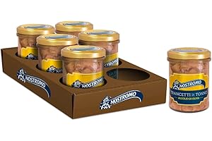 Nostromo - Trancetti di tonno all'olio di oliva, 6 vasetti da 180gr. Qualità superiore, lavorati a mano, fonte di Omega 3