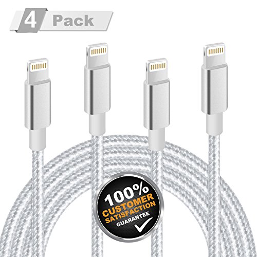 MITE 01 C  ble de Charge Lightning  Nylon tress    1M 2Mx2 3M pour Apple iPhone X 8 7 6 Plus 6S 5S  iPad Mini Air 2 Pro Blanc Gris argent   1 m