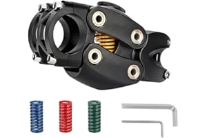 SGXBOS MTB Suspension Stem for Bicycles, spring stem Shock-Absorbing Bike Handlebar Stem for Road, Gravel, Hybrid, and E-Bikes 7 Degrees 90mm Shock Absorber stem