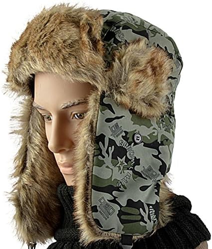 Men hats/Outdoor Camo Lei Feng Cap/Thickened and wearing/The old helmet*/Northeast warm hats-B