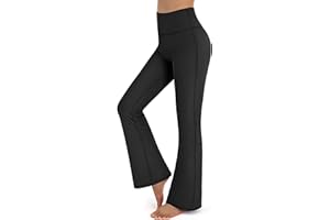 RIOJOY Women Stretch Bootleg Trousers Casual Wear Elasticated High Waist Bootcut Yoga Pants
