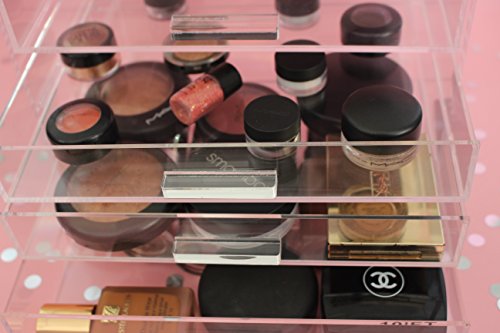 10 ft Make-up-Organizer aus Acryl, Luxus 5 Schublade Display, hoher Stufe 3 mm Glam Box, eine saubere nachhaltig Aufbewahrung Lösung - 5