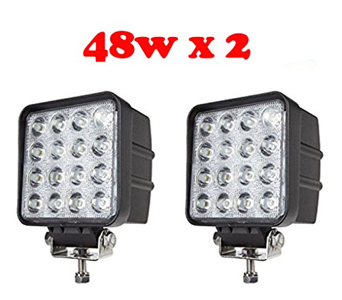 Tanli 2 X 48 W Led Foco Lampara de coche Faros de trabajo led Luces diurna Luz de la luz de los faros de campo a traves de SUV UTV ATV faros