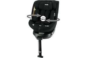 Nania - Seggiolino auto SPIRIT girevole a 360° - Taglia I 40-150 cm - Aggiornabile dalla nascita a circa 12 anni - Gruppo 0+/1/2/3 - Attacchi isofix + gamba di supporto (Spirit noir)