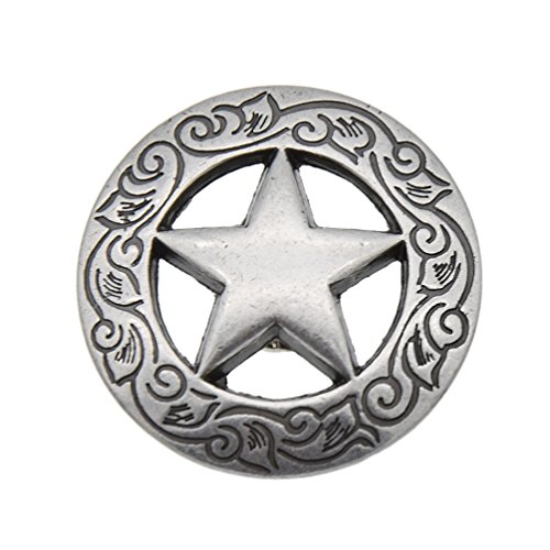 YNuth 1x Schraubniet Zierniet Lederniet Stern Silber Golden Basteln Vintage DIY