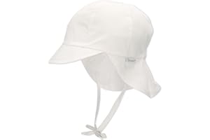 Sterntaler Gorro unisex con visera y protector de cuello, Con cintas, Edad: 5-6 meses, Tamaño: 43, Blanco