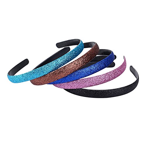 West See 10er Set Kunststoff Haarreif Haarband Stirnband Haarschmuck Glitzer Mädchen - 4