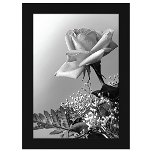 A4 (210x297mm) Schwarzer Bilderrahmen mit Glasfront - Geeignet für Bilder mit Abmessungen von 21x29