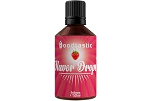 Foodtastic Flavor Drops Erdbeere 50ml | Flavdrops Aroma Tropfen | kalorienfrei Süßen I ohne Zucker | Lebensmittelaroma Flavour Drops Flave Drops Geschmackstropfen