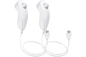 Mribo Wii Nunchuk Controller, 2 Packs Ersatz für Nunchuck Controller für Nintendo Wii und Wii U Console