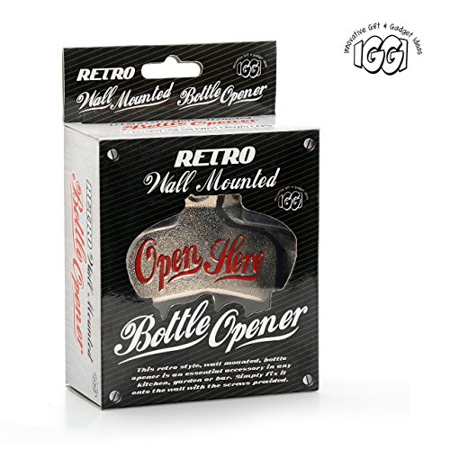 Gift House International IGGI Retro Wand montiert Bier Flaschenöffner, silber - 4