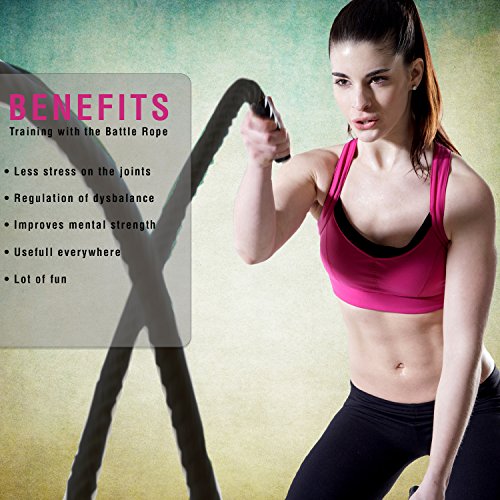 Battle Rope Schwungseil Länge 15m Durchmesser 3,8 cm oder 5 cm / Trainingsseil Sportseil Schlagseil Fitness Tau Schlangenseil - 5