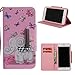 Produktbild Leder Brieftasche Hülle für iPhone 6S Plus,iPhone 6 Plus Hülle,Shinyzone Bunt Niedlich Karikatur Tier Schmetterling und Elefant Gemalt Muster Flip Ständer Handytasche,[Metall Magnetverschluss][Kartenfächer & Handschlaufe] Ganzkörper Schutzhülle für iPhone 6S Plus/iPhone 6 Plus