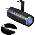 Lixada Pinspot LED DJ Effect Light, Party Club Bar Stage Lamp, AC90-240V 10 Watt LED Mini Beam Spot Stage Light for Disco KTV Bar Club Party Entertainment DJ (White)